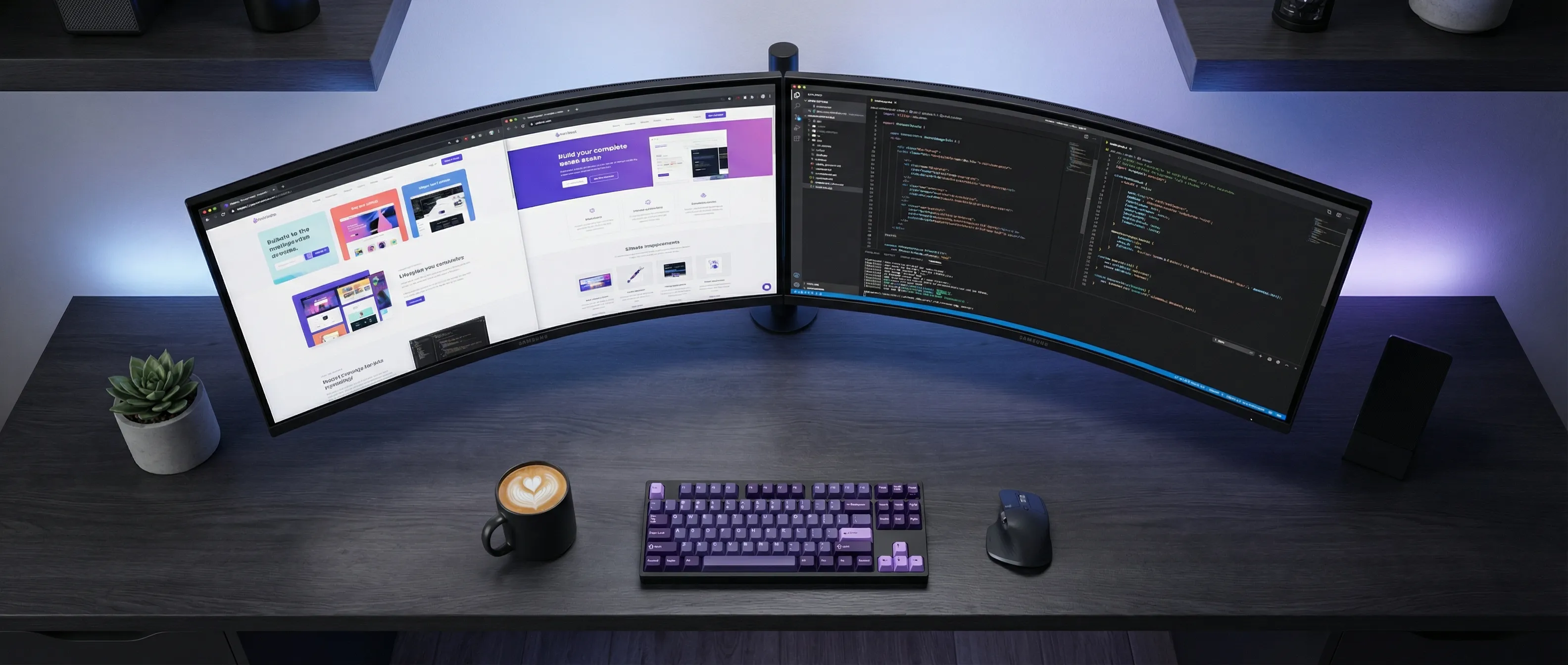 Web design and development workspace